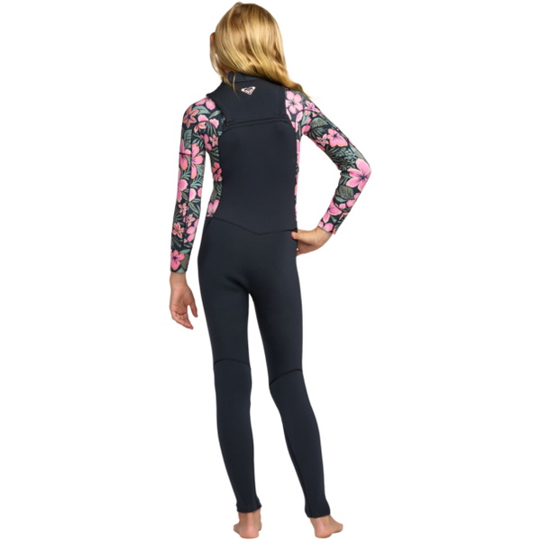 2026 Roxy Enfants Swell Natural 4/3mm Chest Zip Combinaison Néoprène 26RW213501 - Electric Pink